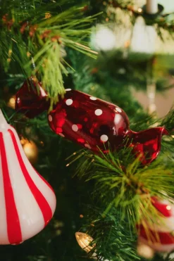 Juldekoration|Jotex CANDY DOTS Dekorationshänge 4-pack Röd/vit