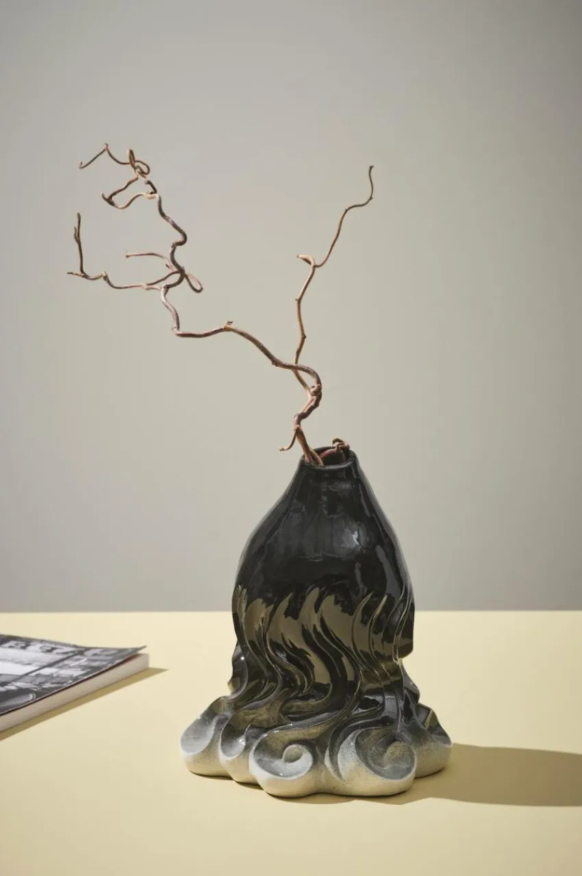Vaser|Prydnadssaker|Jotex CANYON Vas/dekoration - Höjd 32 Cm Svart/vit