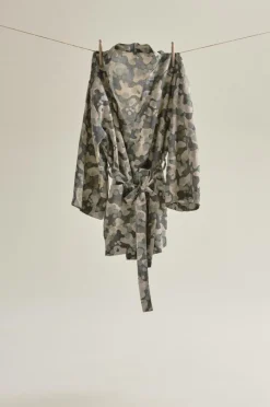 Morgonrockar|Jotex CARA Kimono Kort Mörkgrön