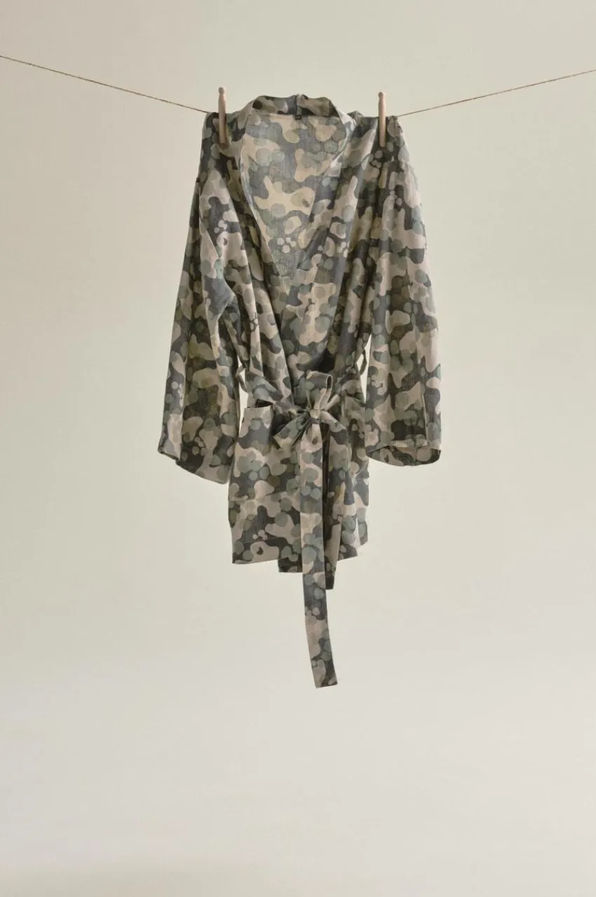 Morgonrockar|Jotex CARA Kimono Kort Mörkgrön