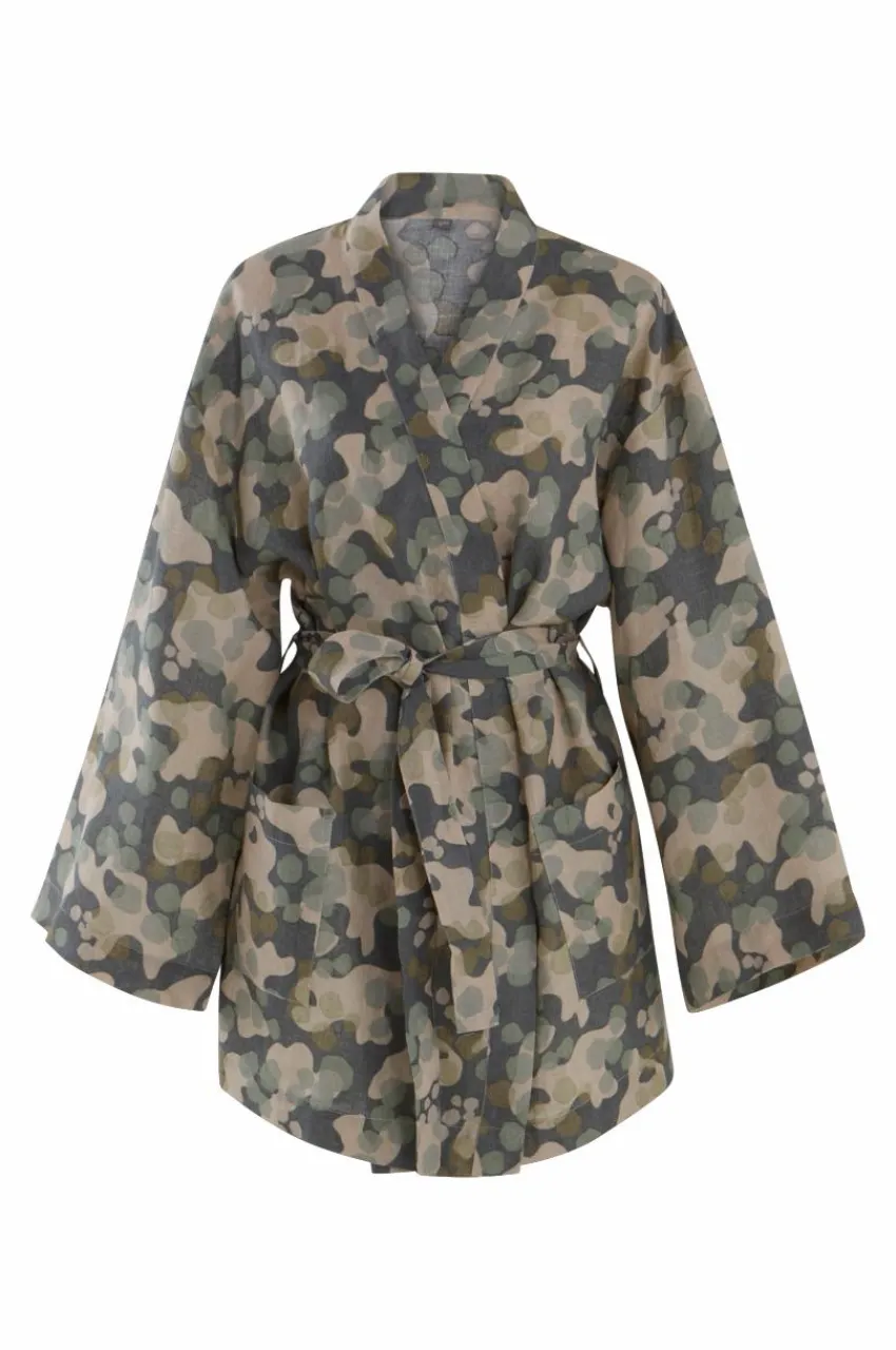 Morgonrockar|Jotex CARA Kimono Kort Mörkgrön