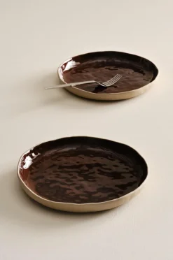 Tallrikar|Jotex CARA Tallrik ø 26 Cm Mörkbrun/beige