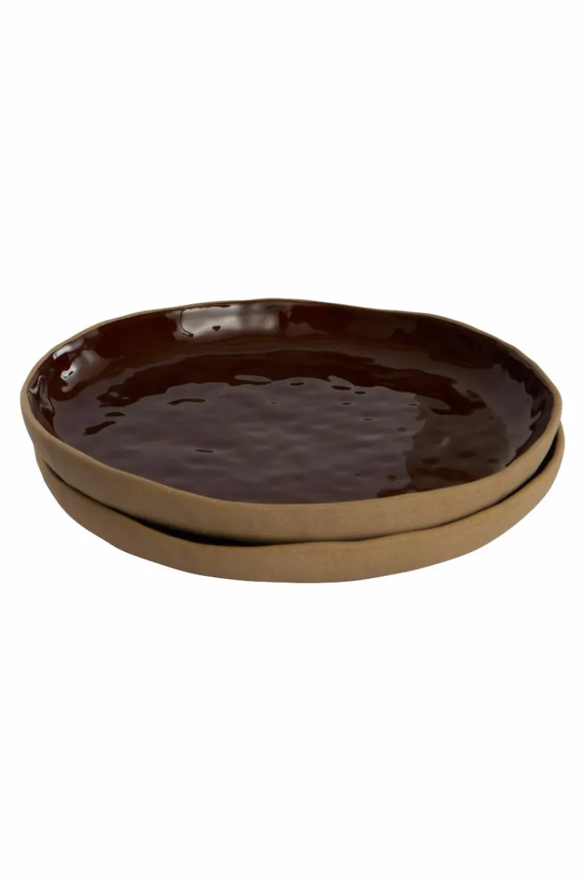 Tallrikar|Jotex CARA Tallrik ø 26 Cm Mörkbrun/beige
