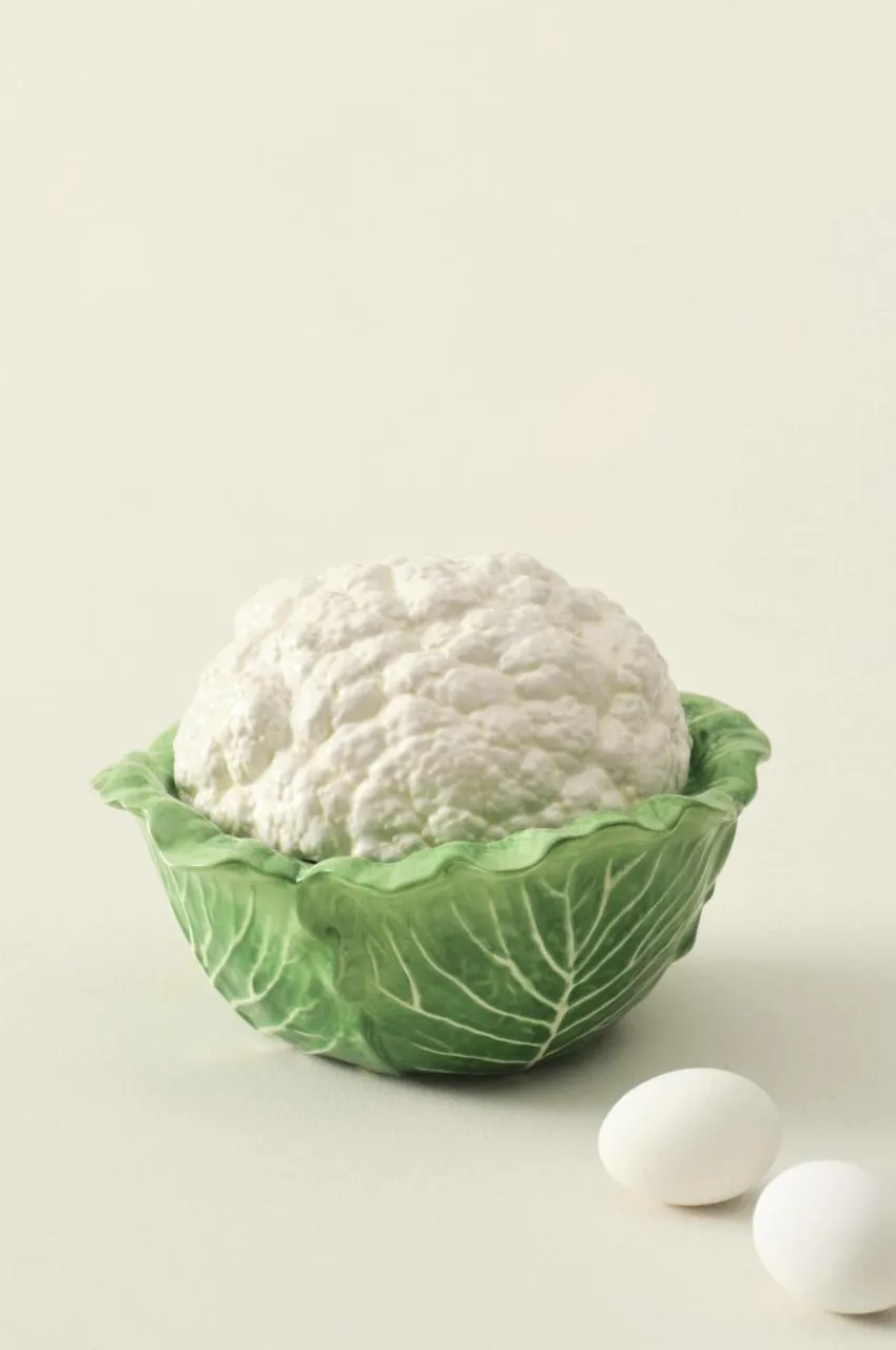 Brickor & Serveringsfat|Jotex CAULIFLOWER Skål Med Lock Grön/naturvit