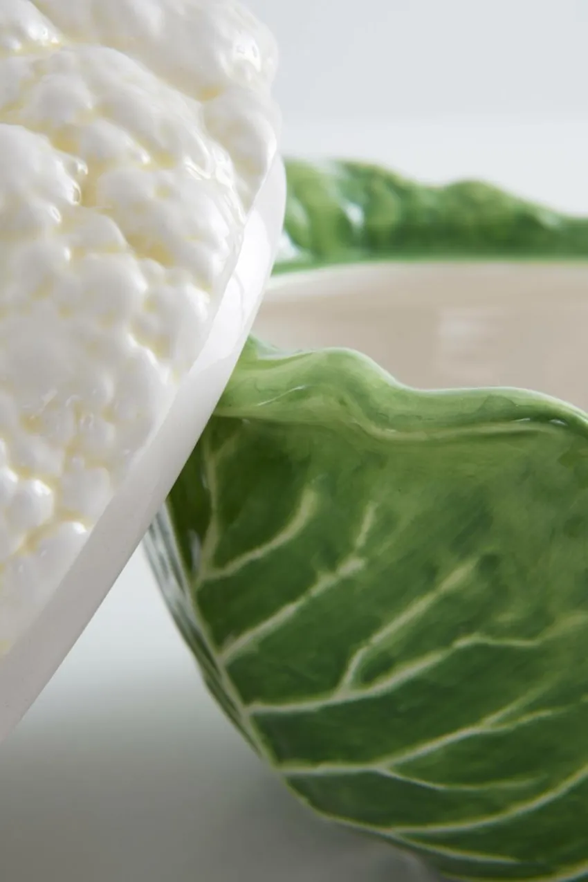 Brickor & Serveringsfat|Jotex CAULIFLOWER Skål Med Lock Grön/naturvit