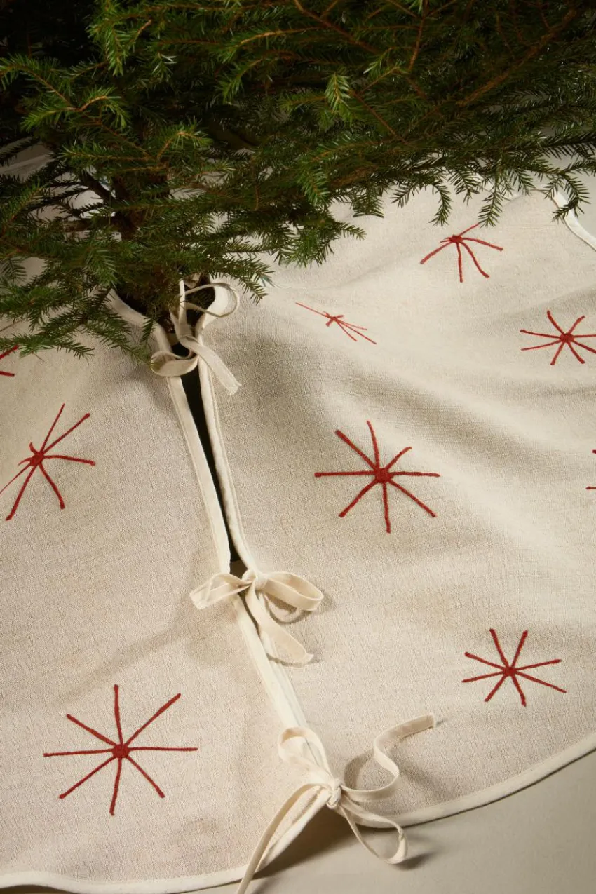 Julgransmattor|Jotex CHARON Julgranskappa ø 120 Cm Natur/röd