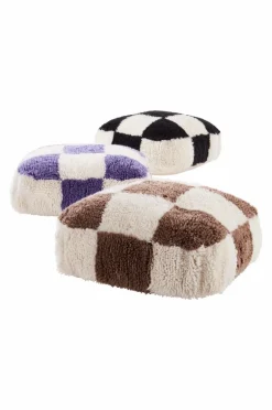 Sittpuffar|Jotex CHESS Sittpuff 80x80 Cm Brun/vit