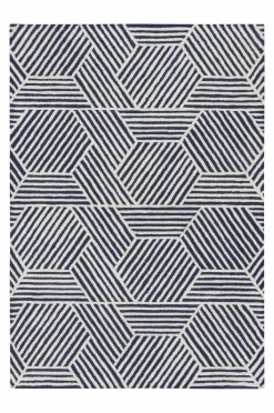 Viskosmattor|Jotex CLADY Viskosmatta 200x300 Cm Blå/vit