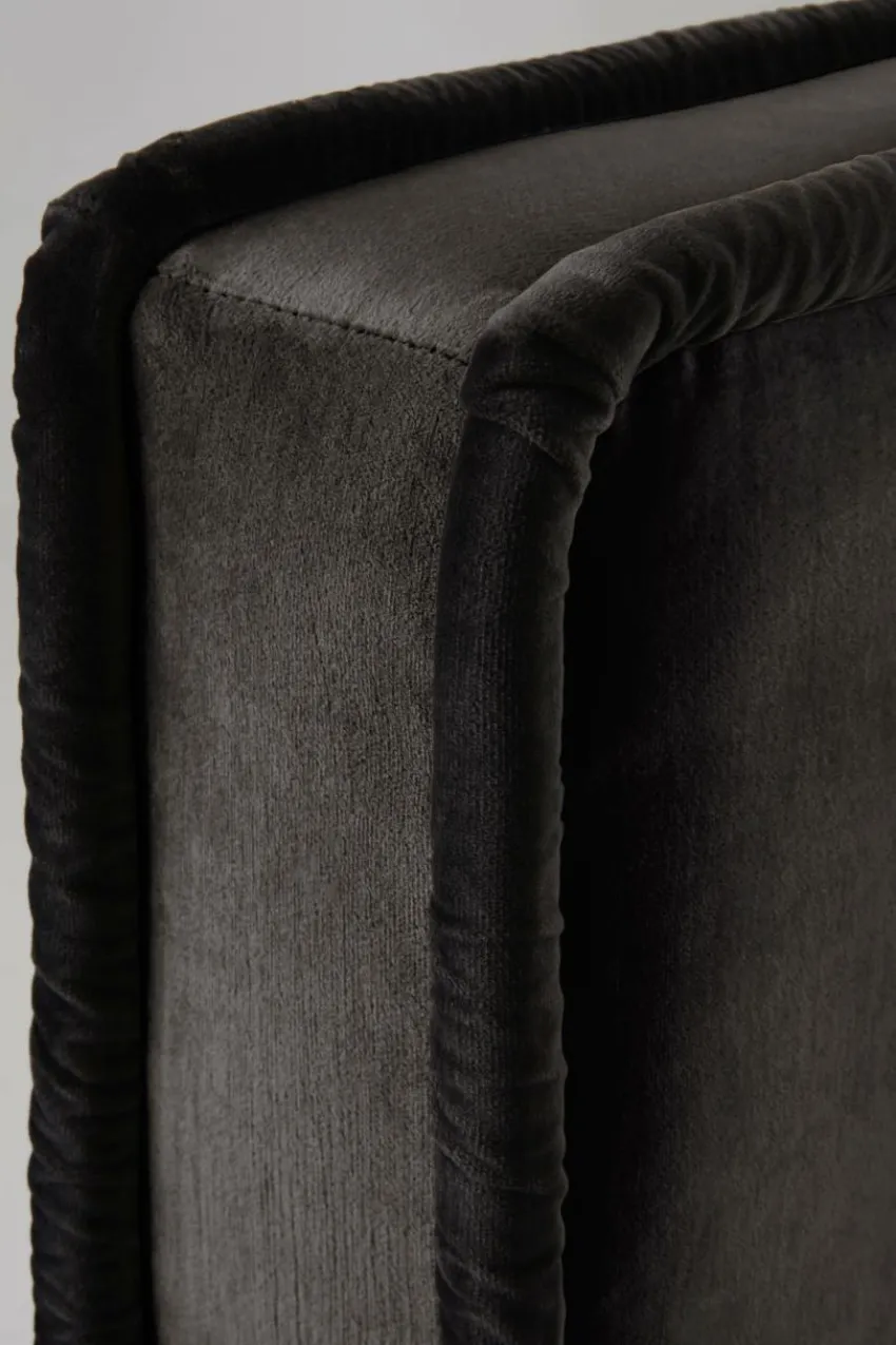 Sänggavlar|Jotex CLIFTON Sänggavel 180 Cm Grå/svart piping
