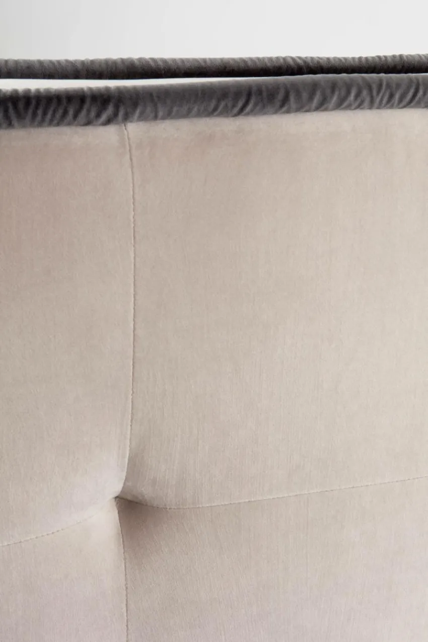 Sänggavlar|Jotex CLIFTON Sänggavel 120 Cm Greige/mörkgrå piping