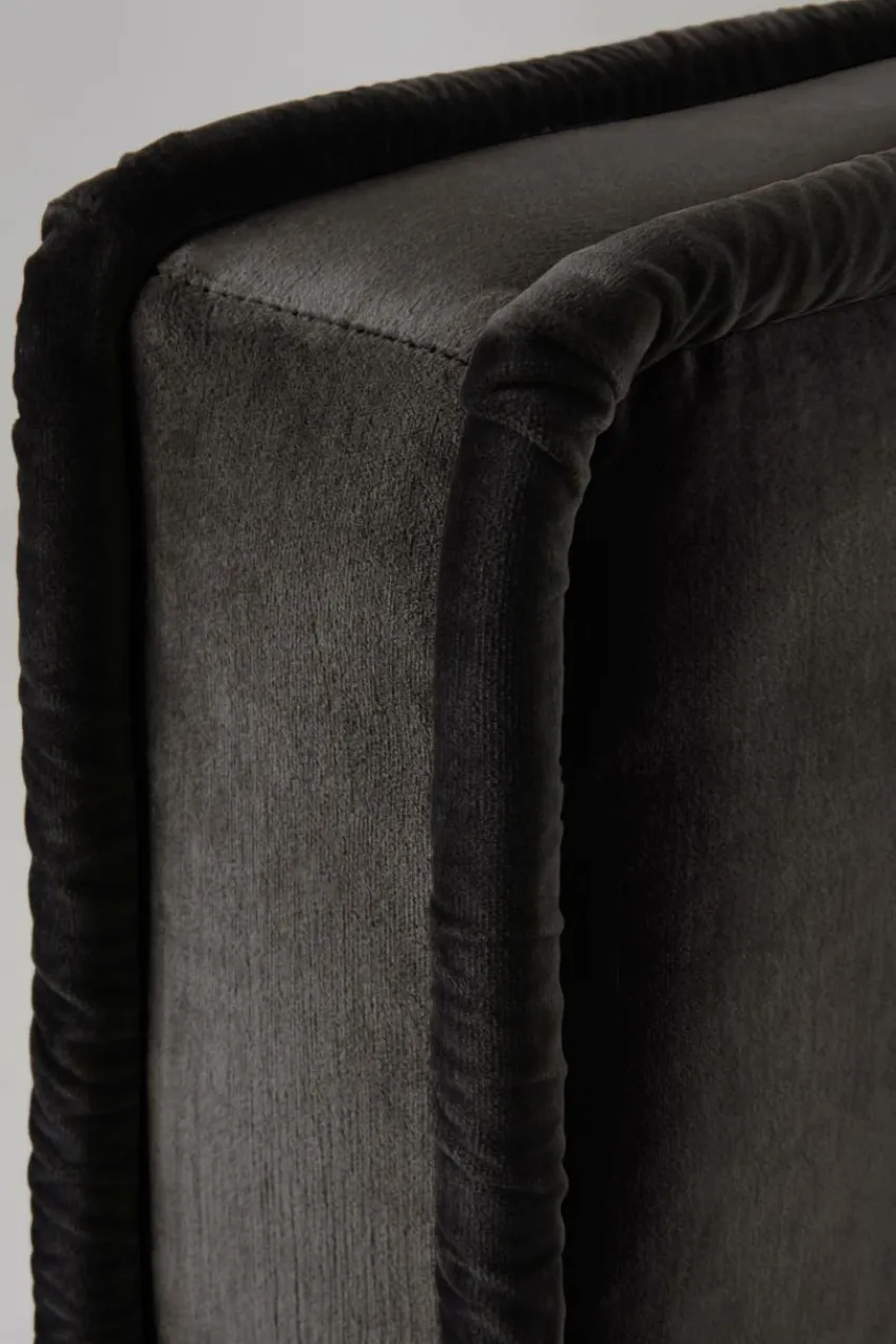 Sänggavlar|Jotex CLIFTON Sänggavel 160 Cm Mörkgrå/svart piping