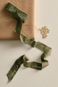 Juldekoration|Jotex COTTON RAW Band Mossgrön
