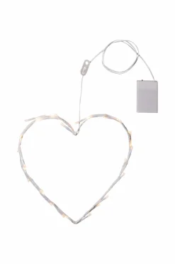 Julbelysning|Jotex CRISPY HEART LED Krans 27 Cm Vit