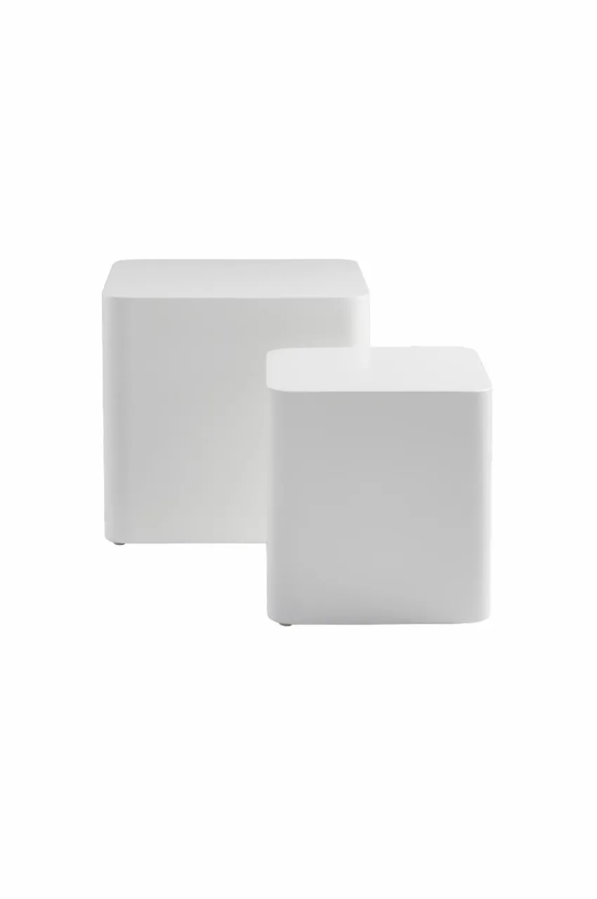 Bord|Jotex CUBO Sidobord 2-pack 30x30 Cm, 40x40 Cm Matt vit