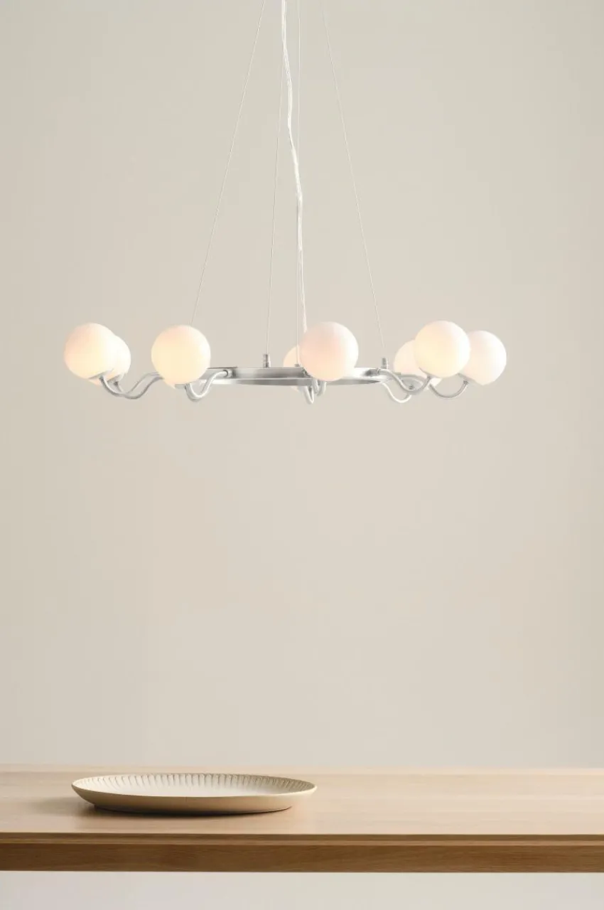 Taklampor|Kristallkronor & Takkronor|Jotex CURVY Taklampa Nickel satin