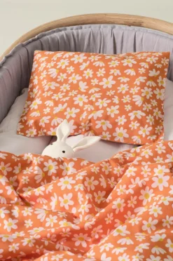 Barnsängkläder|Jotex DAISY BABY Påslakanset Vagn/vagga - Ekologisk Orange
