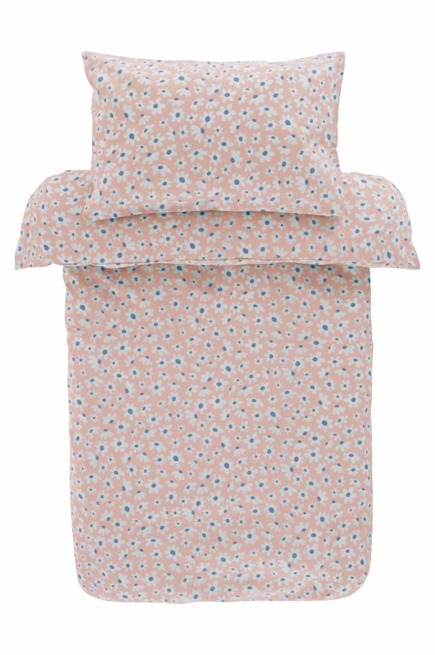 Barnsängkläder|Jotex DAISY MINI Påslakanset Spjälsäng - Ekologisk Rosa
