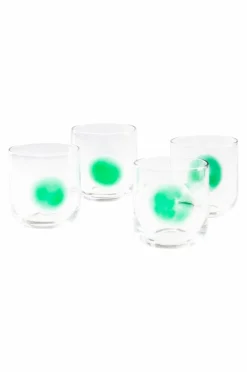 Glas|Jotex DART Glas 4-pack Transparent/grön