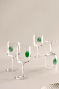 Glas|Jotex DART Vinglas 4-pack Transparent/grön