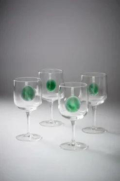Glas|Jotex DART Vinglas 4-pack Transparent/grön