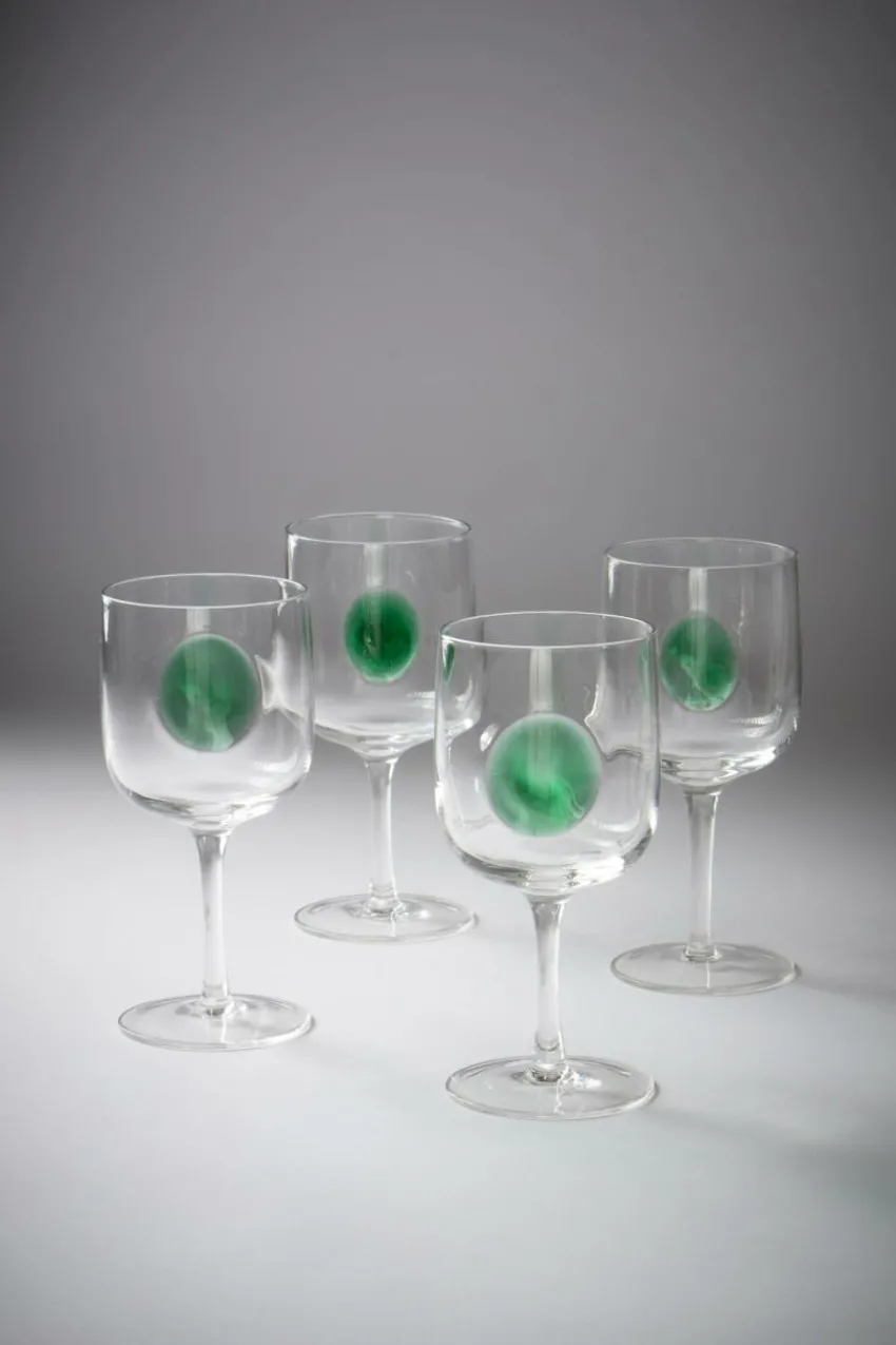 Glas|Jotex DART Vinglas 4-pack Transparent/grön