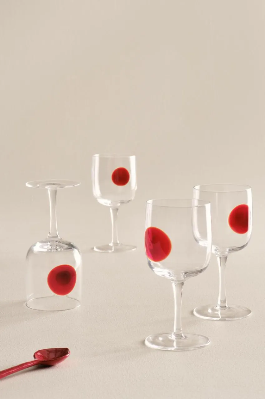 Glas|Jotex DART Vinglas 4-pack Transparent/vinröd
