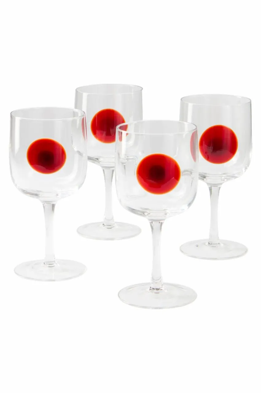 Glas|Jotex DART Vinglas 4-pack Transparent/vinröd