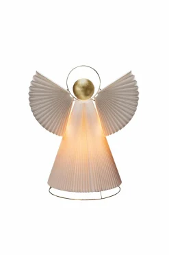 Julbelysning|Jotex Dekoration Pappersängel 54 Cm Vit mässing