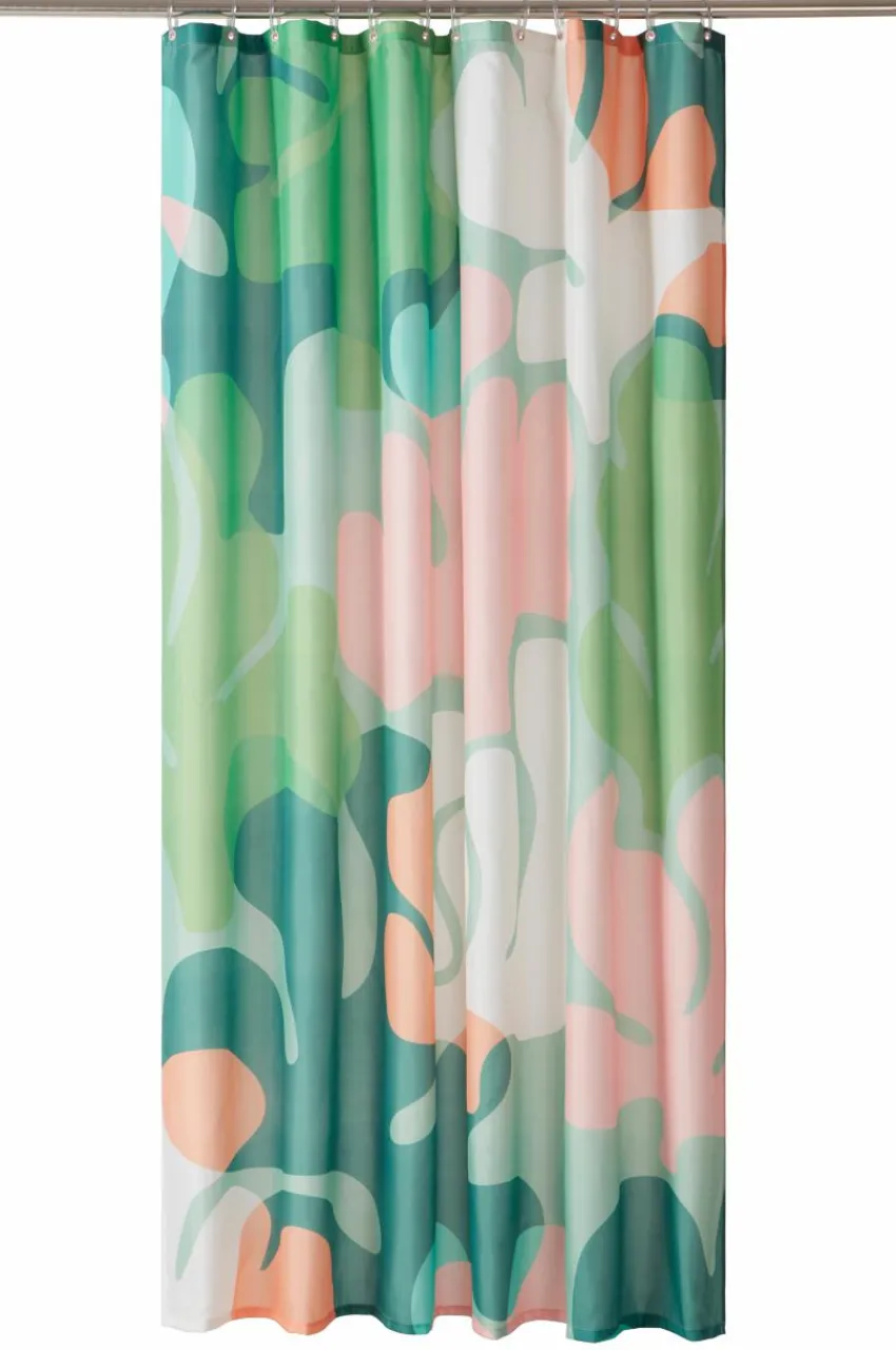 Duschdraperier|Jotex DELORES Duschdraperi Grön/rosa/multi