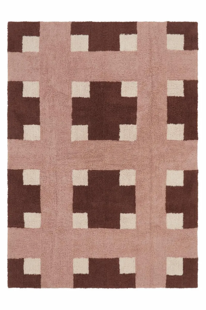Bomulls- & Trasmattor|Jotex DELPHI Bomullsmatta Fudge/rosa/beige