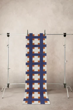 Bomulls- & Trasmattor|Jotex DELPHI Gångmatta 80x300 Cm Kobolt/curry/naturvit