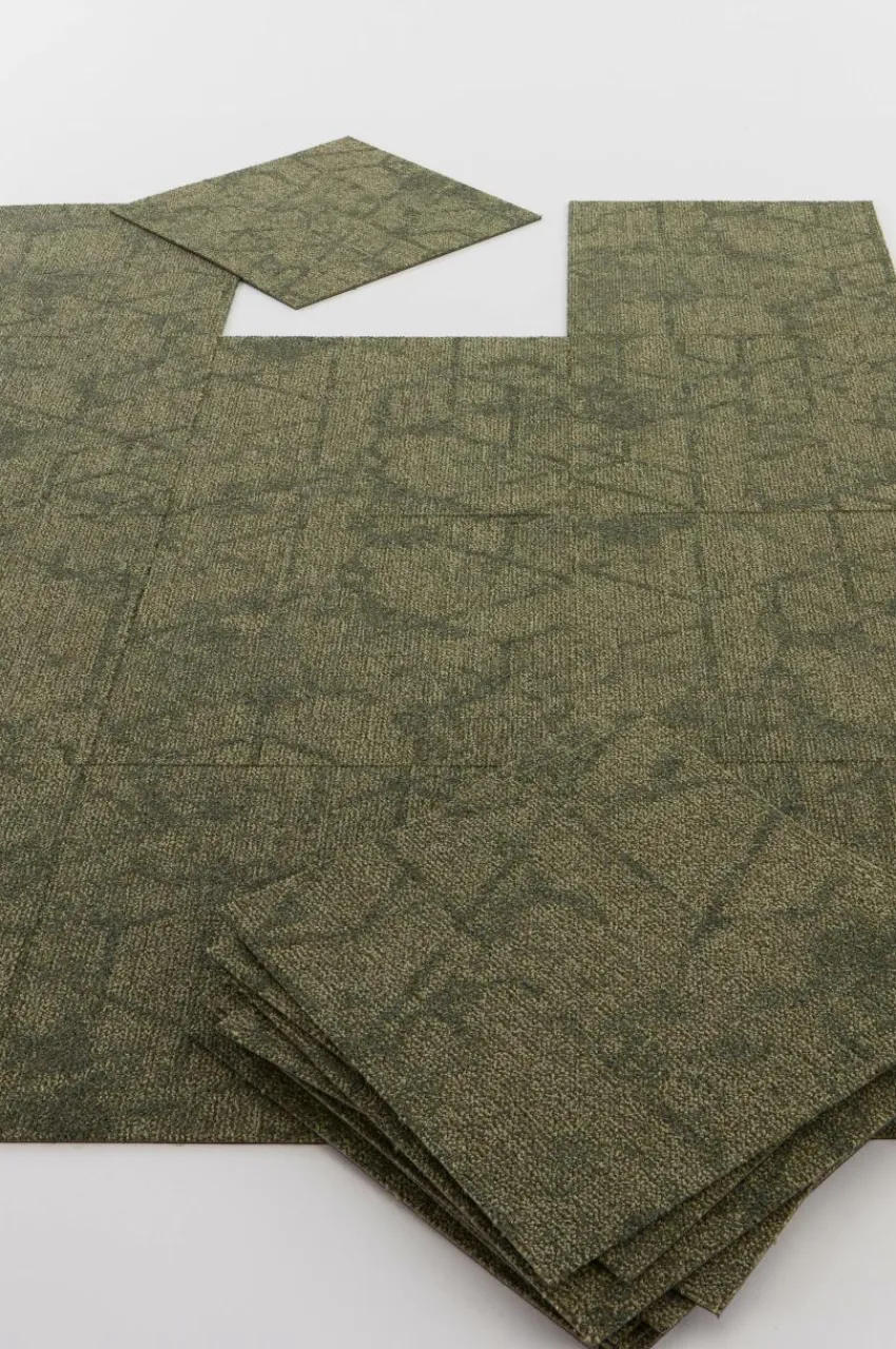 Trappstegsmattor|Dörrmattor|Jotex DIAMOND ART Textilplatta Heltäckningsmatta 20-pack Grön