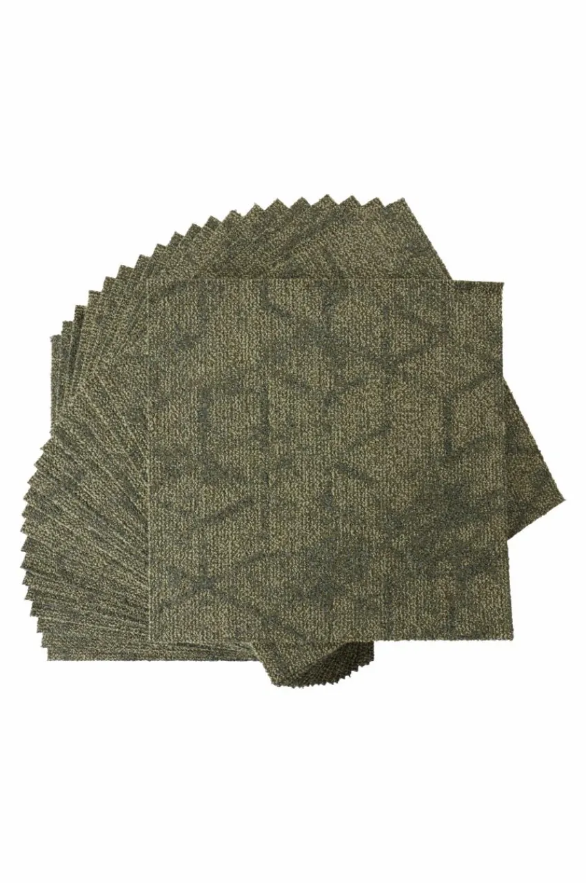 Trappstegsmattor|Dörrmattor|Jotex DIAMOND ART Textilplatta Heltäckningsmatta 20-pack Grön