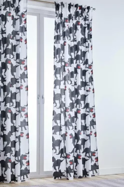 Barngardiner|Jotex DINO Multifunktionsgardin 2-pack - Ekologisk Vit/svart