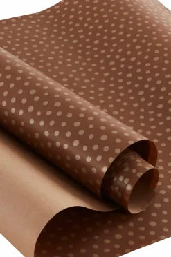 Presentpapper & Snöre|Juldekoration|Jotex DITTE Presentpapper - Längd 10 Meter Kanelbrun/guld