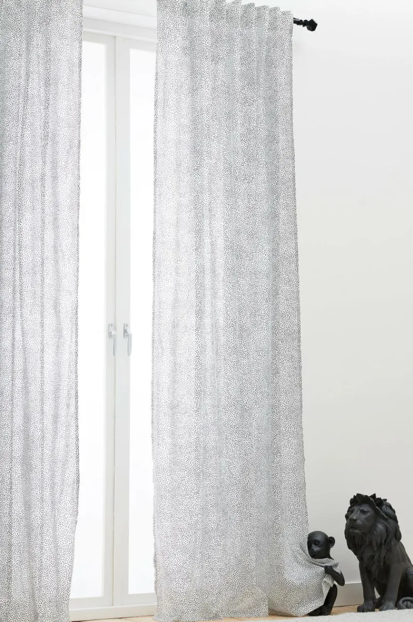 Barngardiner|Multifunktionsgardiner|Jotex DOTTIE Multifunktionsgardin 2-pack Vit/svart