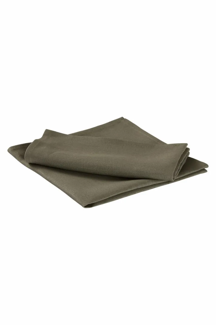 Servetter|Jotex ELI Linneservett 2-pack Mörk khakigrön