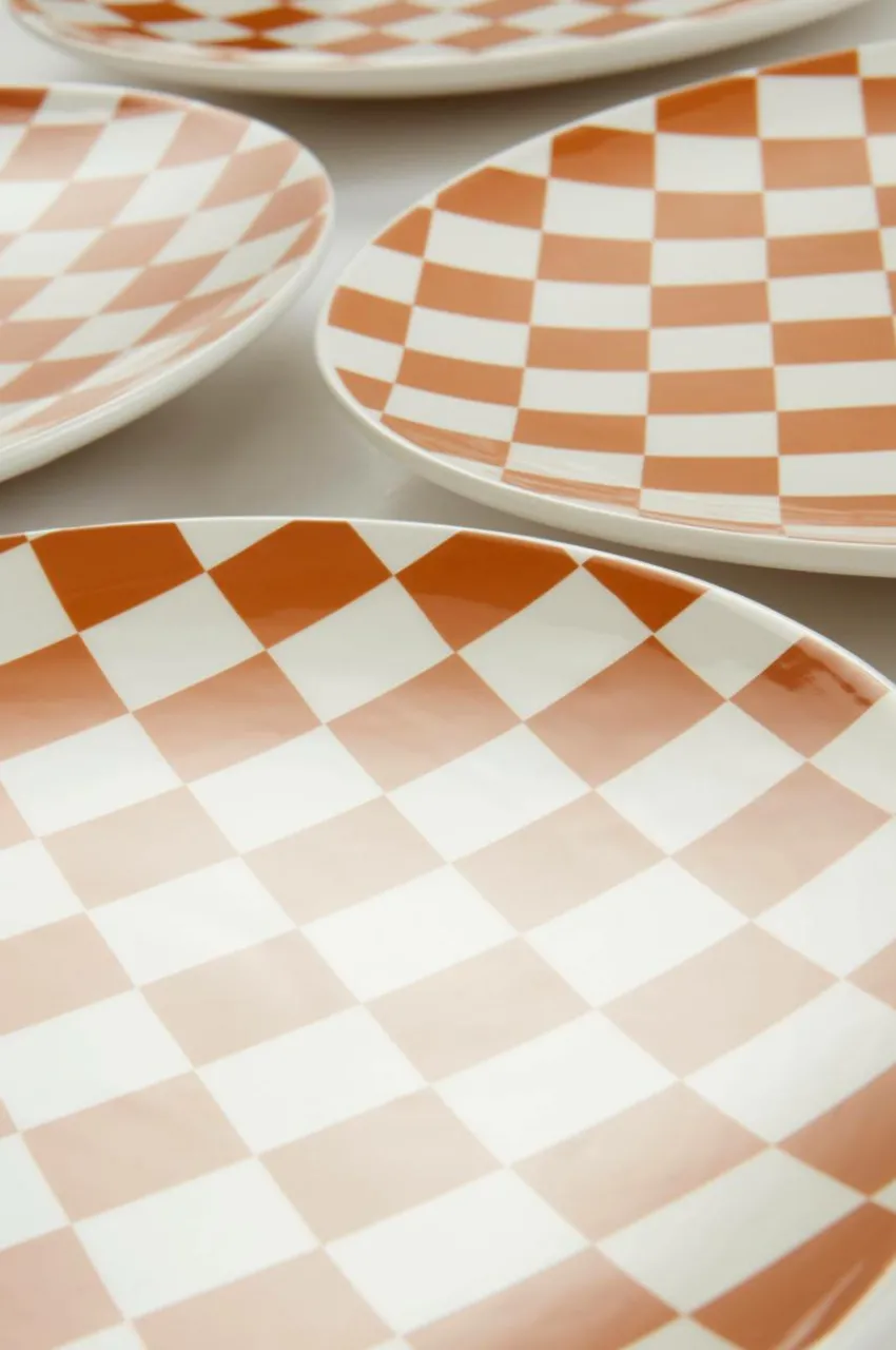 Tallrikar|Jotex ELLA Tallrik 4-pack ø 28,5 Cm Orange/vit