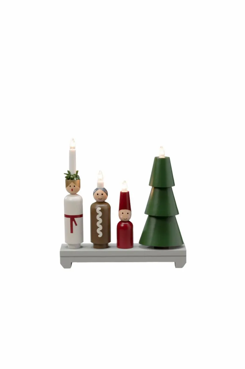 Julbelysning|Jotex Elljusstake 4 Ljus "Lucia" 29,9cm Flerfärgad