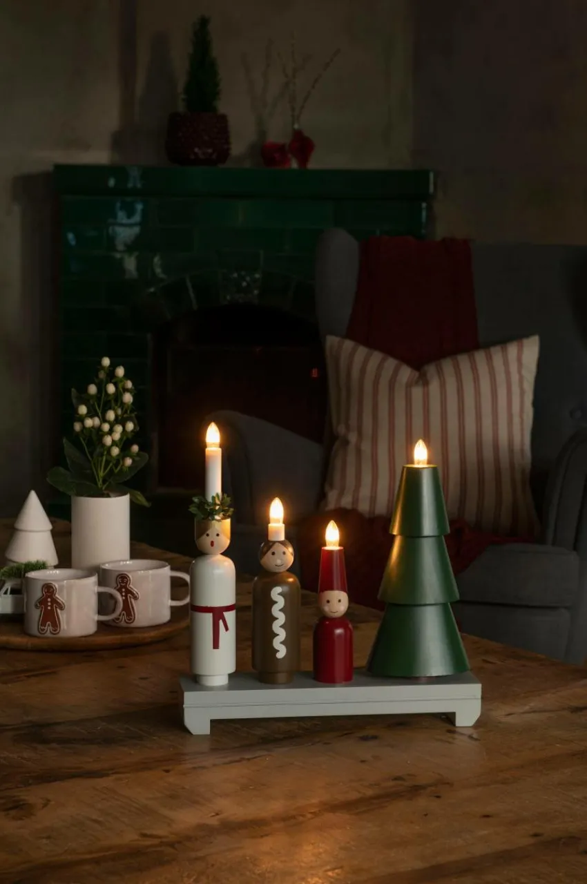 Julbelysning|Jotex Elljusstake 4 Ljus "Lucia" 29,9cm Flerfärgad