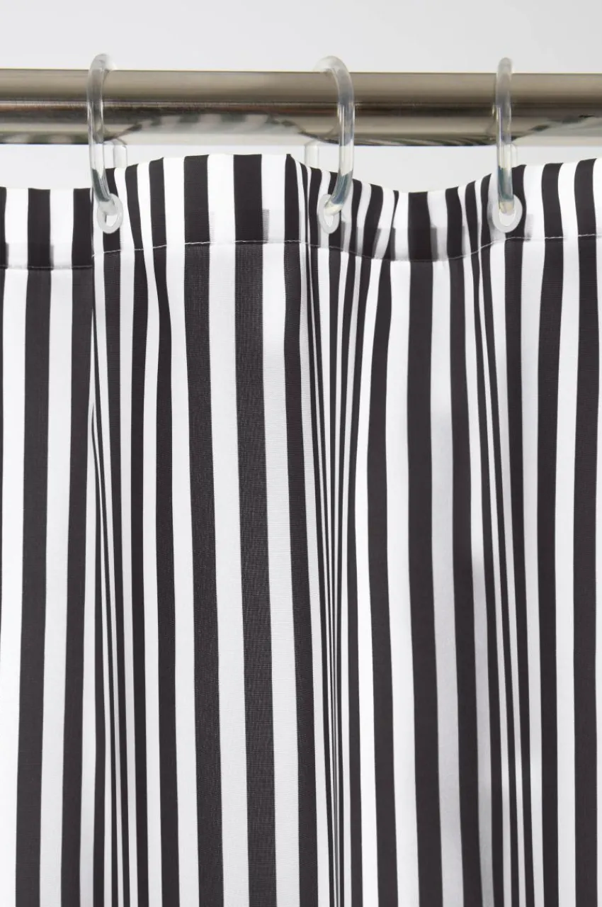 Duschdraperier|Jotex EMMY Duschdraperi Svart/benvit
