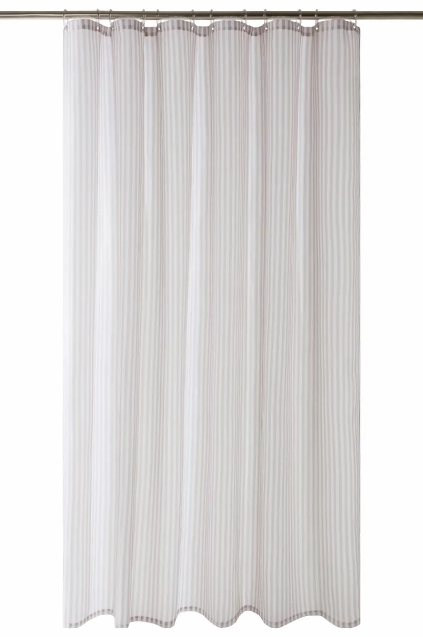 Duschdraperier|Jotex EMMY Duschdraperi Ljusbeige/vit