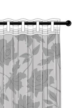 Multifunktionsgardiner|Jotex FERN Mutlifunktionslängd 2-pack Silvergrå