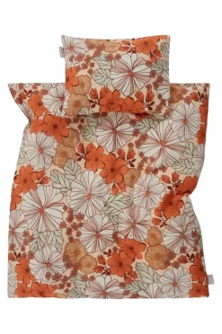 Barnsängkläder|Jotex FIORI BABY Påslakanset Vagn/vagga Orange/multi