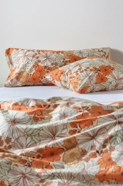 Påslakanset|Jotex FIORI Påslakanset Dubbelsäng Orange/multi