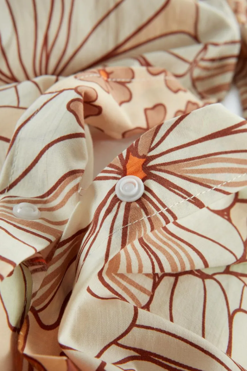 Påslakanset|Jotex FIORI Påslakanset Dubbelsäng Orange/multi