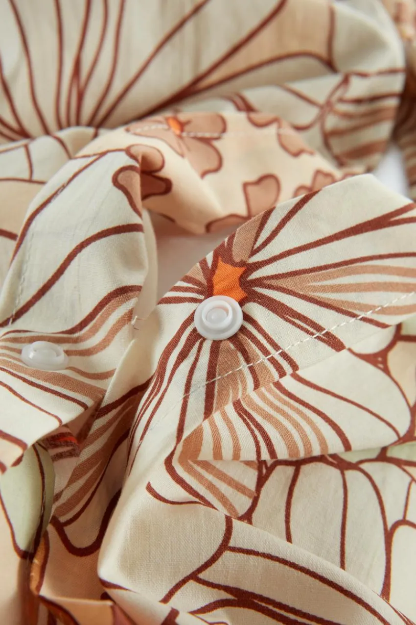 Påslakanset|Jotex FIORI Påslakanset Enkelsäng Orange/multi