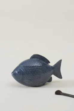Prydnadssaker|Jotex FISH Dekorationsskål Med Lock Blå