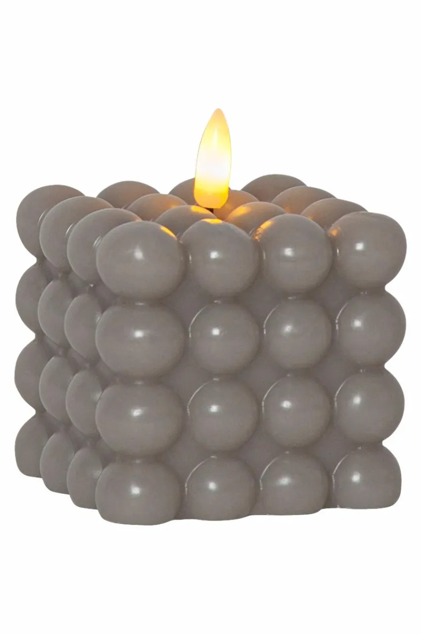 Ljus|Jotex FLAMME DOT Blockljus LED 9,5 Cm Grå
