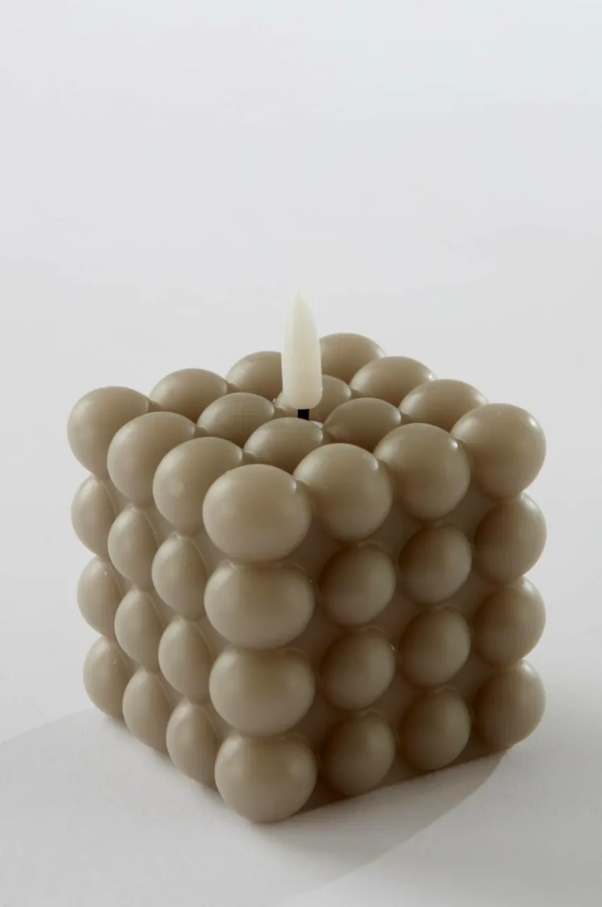 Ljus|Jotex FLAMME DOT Blockljus LED 9,5 Cm Grå